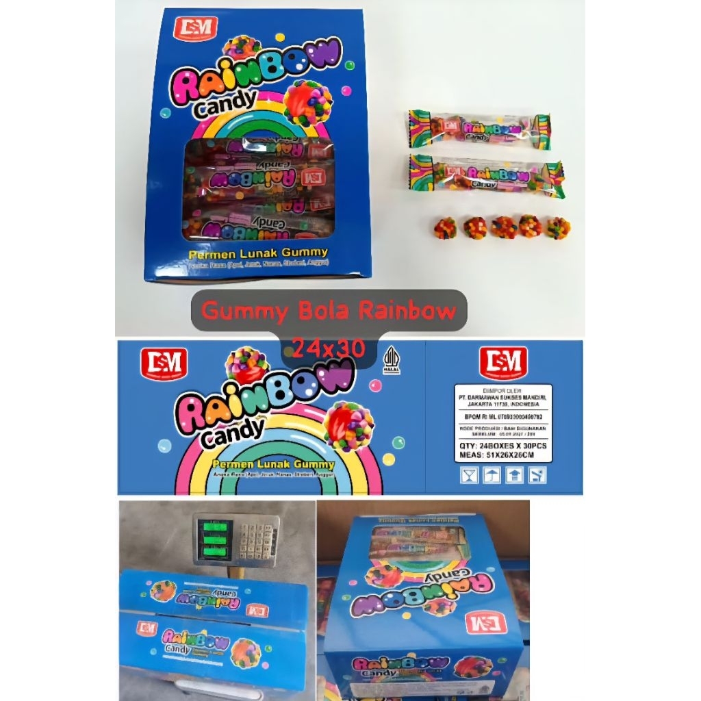 

Permen Cemilan Snack Gummy Yupi Lunak Bola Rainbow Pelangi Mainan Anak Murah (isi 30 pcs)