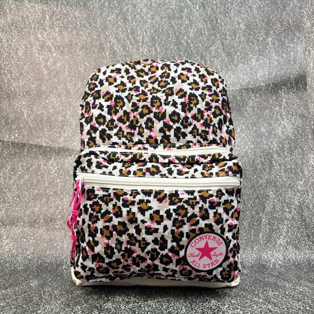 TAS RANSEL SEKOLAH // BACKPACK CONVERSE LEOPARD COKLAT PINK