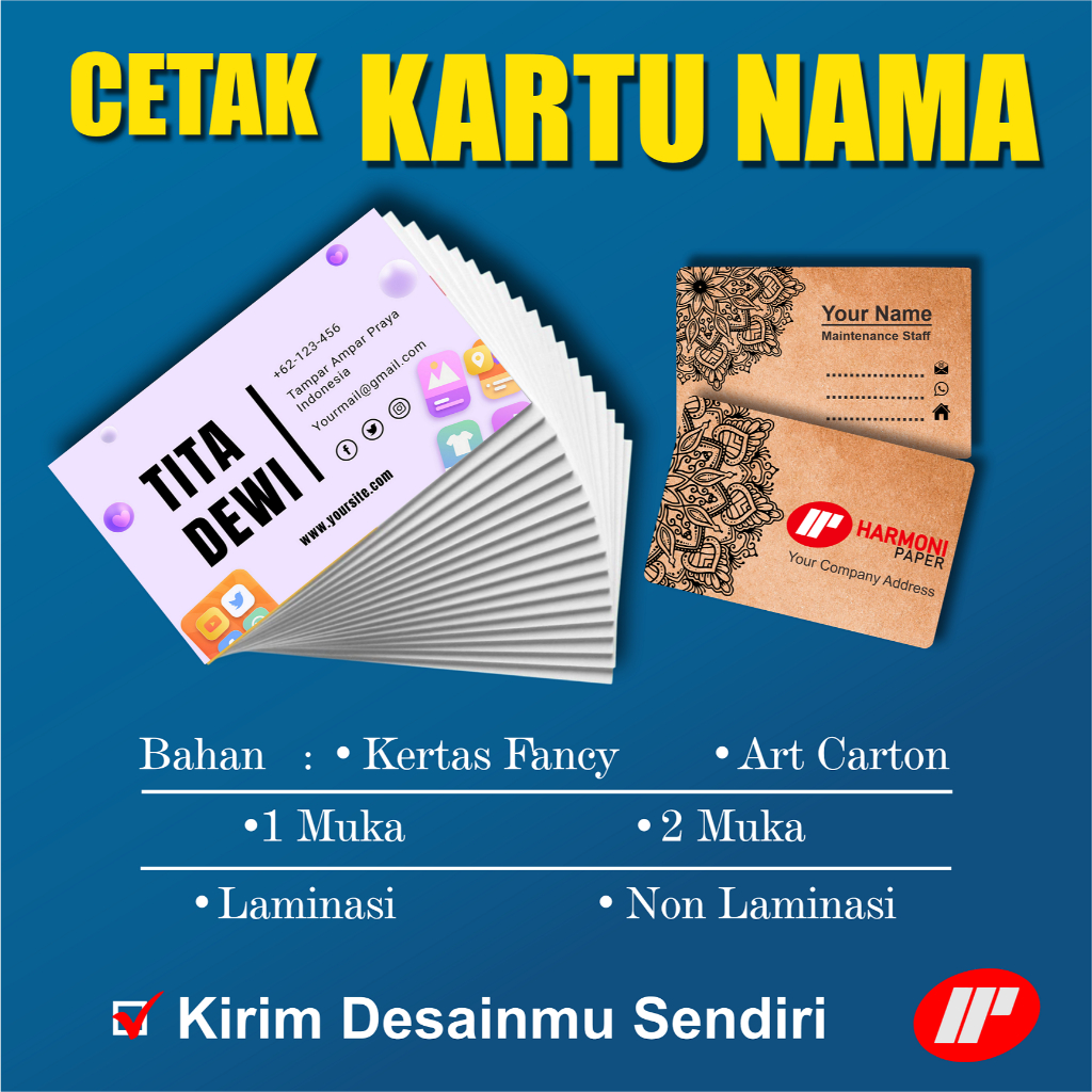 

Cetak Kartu Nama/Business Card 1 Muka atau 2 Muka