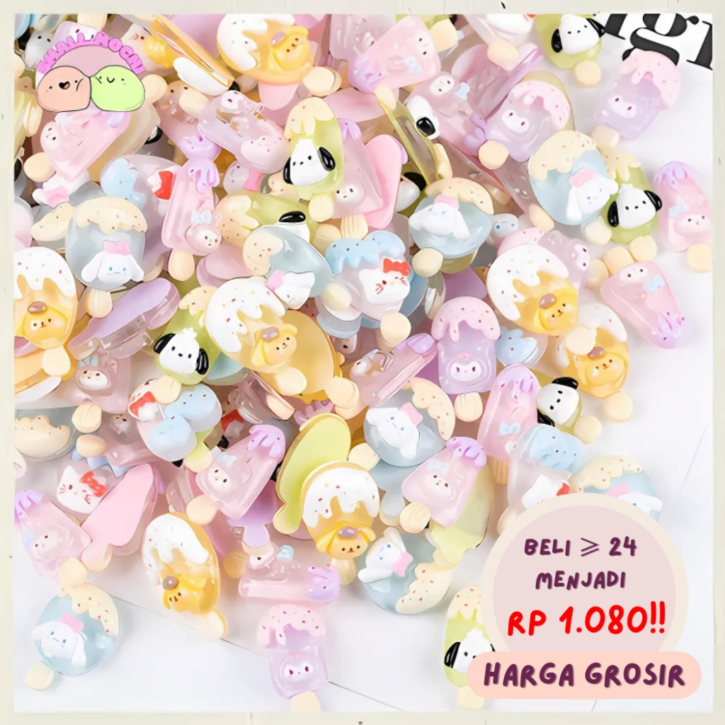 

1 Pcs Resin Clay Stiker 3D Motif Ice Cream 3D-007