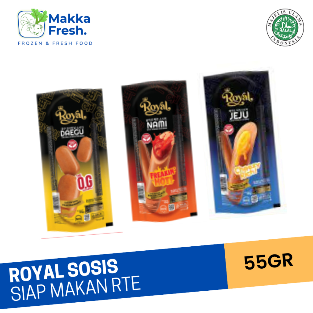 Belfoods Royal Ready to Go Sosis Ayam Daegu Original / Jeju Keju / Nami Pedas 55 gram siap makan
