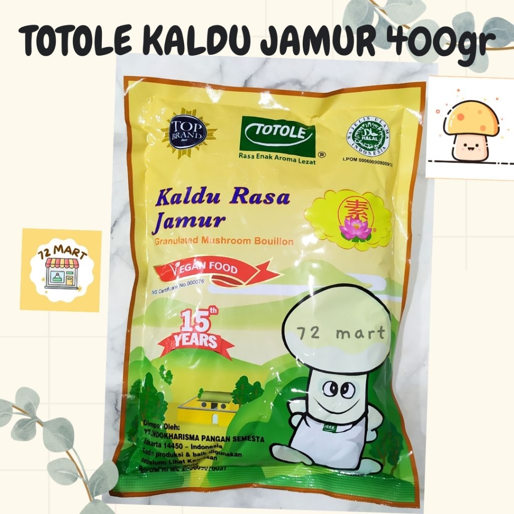 

Totole Kaldu Rasa Jamur 400gr/vegan/vetsin jamur