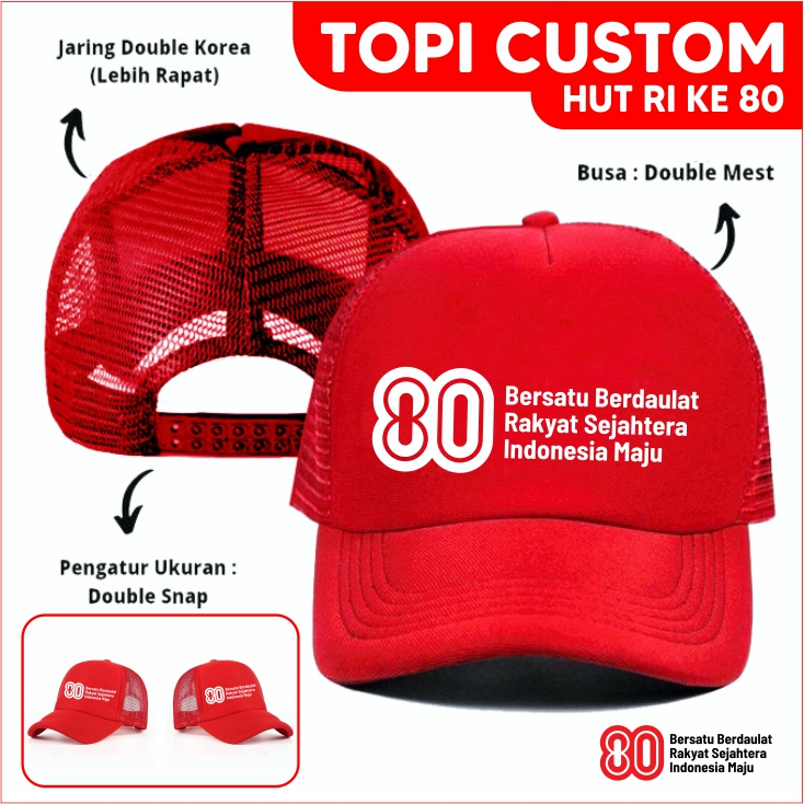 

Topi HUT RI / TOPI KEMERDEKAAN / Topi Trucker / Topi Jaring
