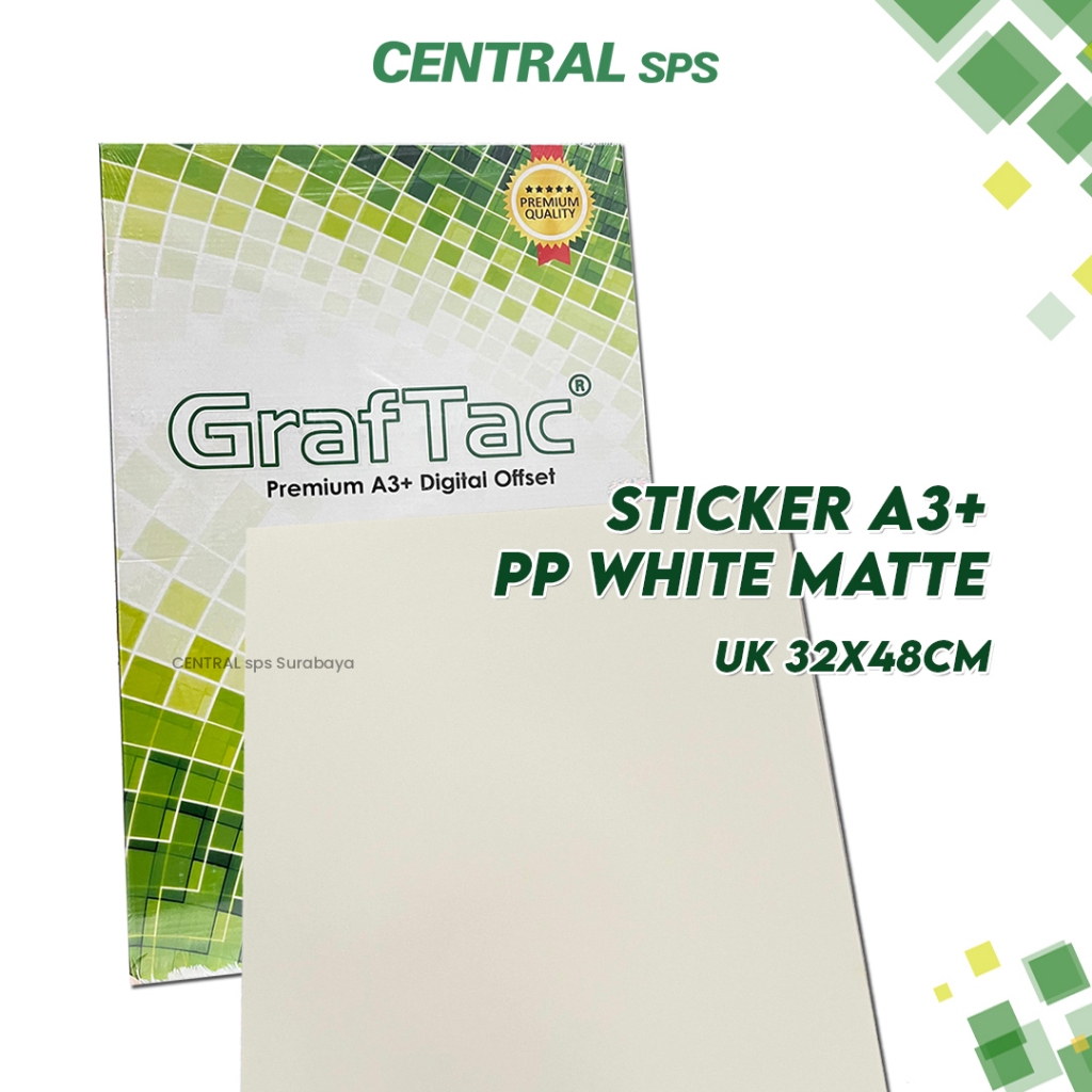 

Graftac Sticker PP White Matte A3+ Bahan 100 Lembar - CENTRAL sps