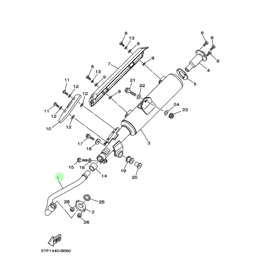 Leher leheran knalpot Muffler Jupiter z 5tp lama original yamaha