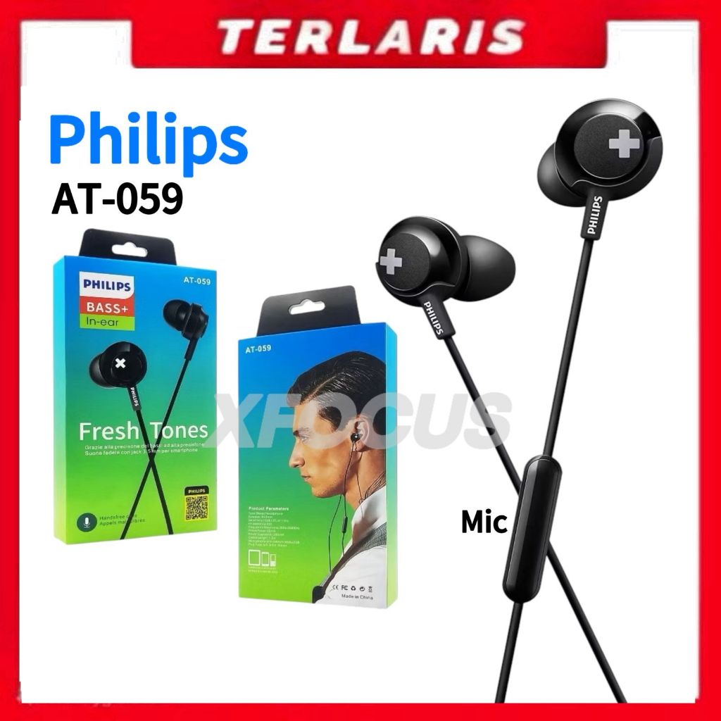 Hf AT059 / Headset Philips AT-059 Fresh Tones BASS+ In-Ear