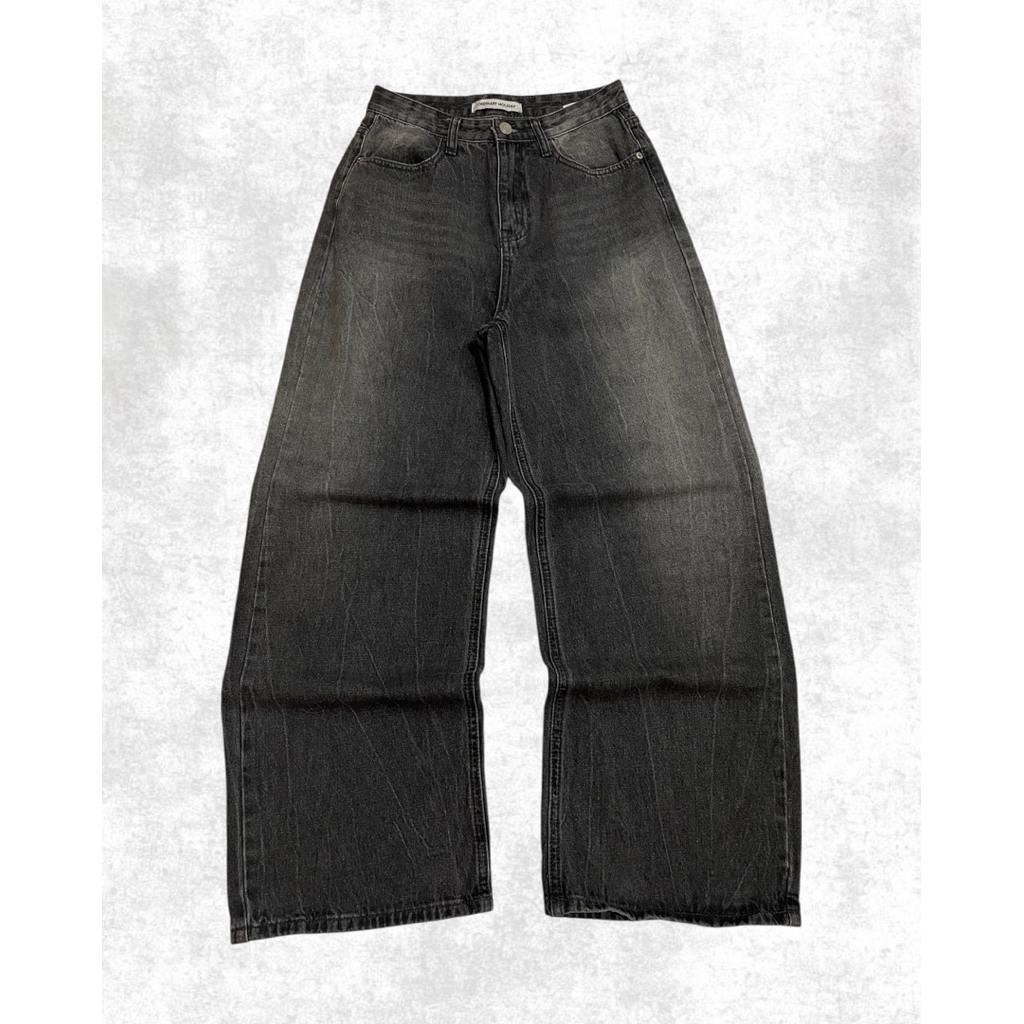 GREY WASHED BAGGY PANTS