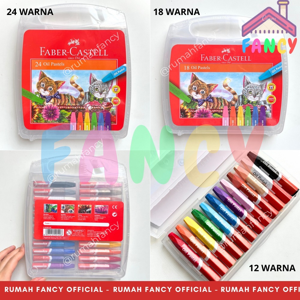 

CRAYON OIL PASTEL Faber Castell Hexagonal Koper Mika Set 12 WARNA / 18 WARNA / 24 WARNA