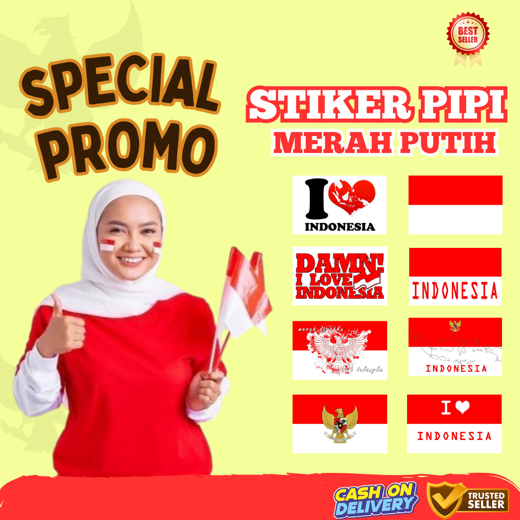 

Sadewa Stiker Pipi Bendera Merah Putih Chromo Sticker Kemerdekaan HUT Republik Indonesia 17 Agustus