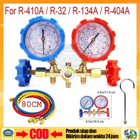 ✦Siap, cod✦Testing Manifold Double Multi R22 R134 R404 R32 R410 AC Double Manifold Paket Lengkap AC 