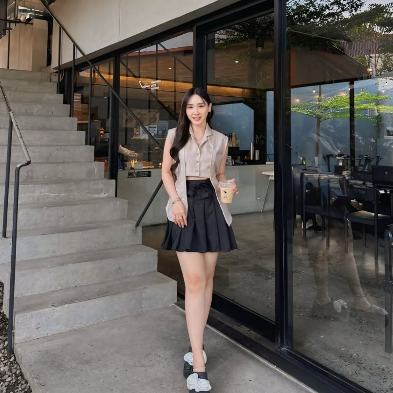 Pola Wear Mecca Vest Top Outer Korean Rompi Atasan Wanita Polos Korean Style