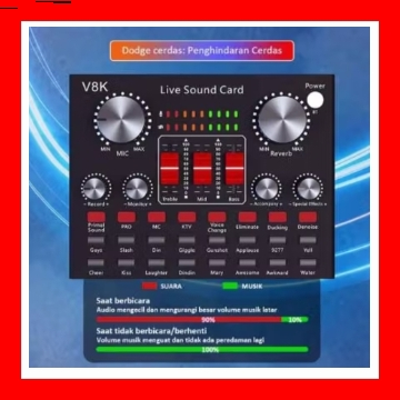 SoundCard V8K Peralatan siaran Langsng komputer & Ponsel karaoke rekaman profesional