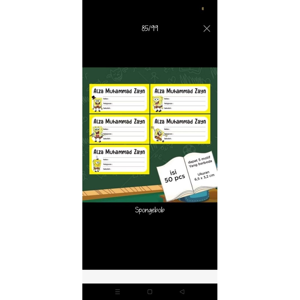 

sticker nama buku pelajaran