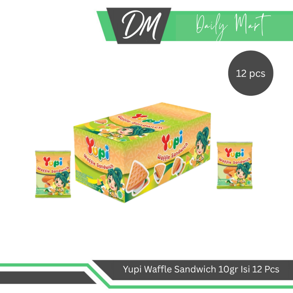 

Yupi Waffle Sandwich 1 Box Isi 12 Pcs x 12gr - Permen Kenyal Berbentuk Lucu Enak Murah
