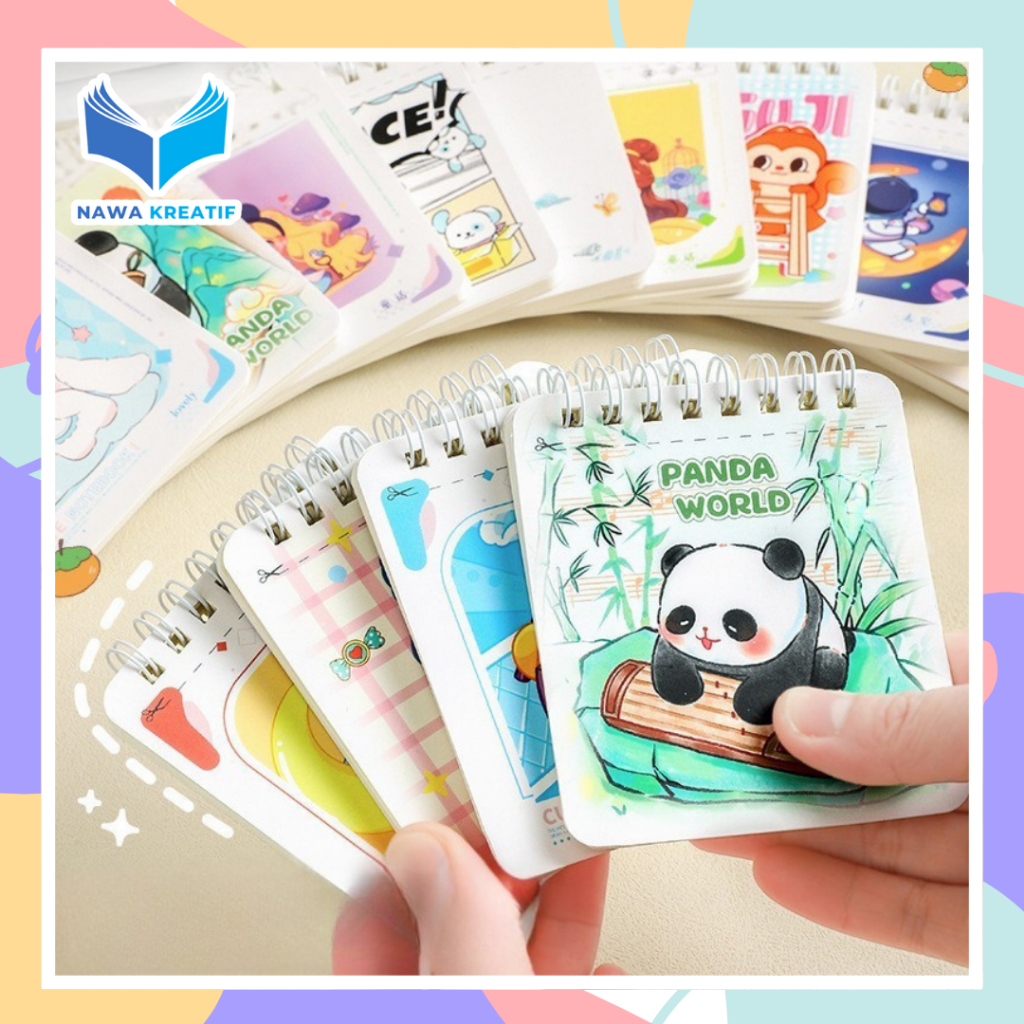 

NAWA Notebook Mini Pocket Book Buku Catatan Kecil Buku Mini Cute Book Panda