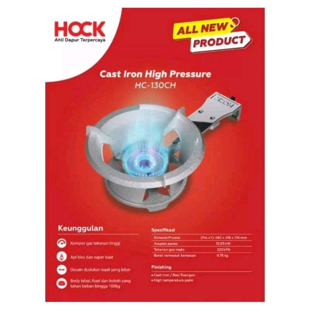 Kompor Gas Komersil Hock Hc 130 Ch Tekanan Tinggi Kompor Kompor Gas Cast Iron High Pressure Hock Hc1