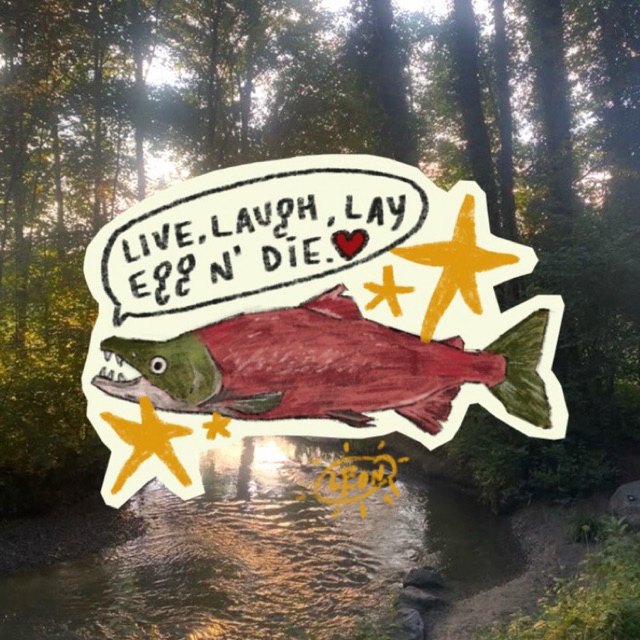 

water creature sticker colored