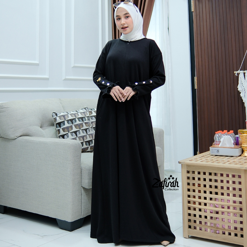 Zafirah Fashion - Baju Gamis Wanita Warna Hitam Inara Series Pakaian Dress Perempuan Muslim Mewah El