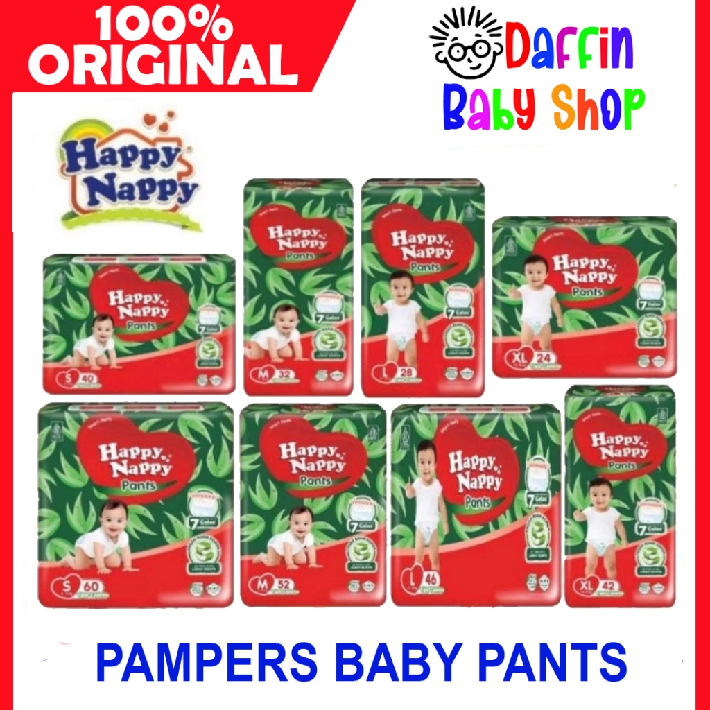 Pampers Happy Nappy Pants S20 M20 L20 XL24 Popok Diapers Bayi Celana Pampes Anak Kids Lembut