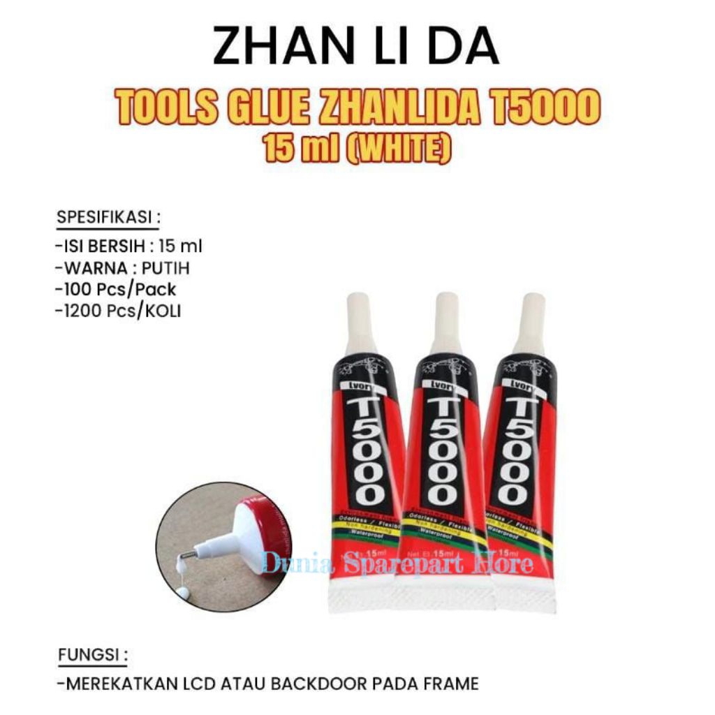 

LEM TOUCHSCREEN LCD ZHANLIDA T-5000 WHITE BERKUALITAS LEM LCD 15ML / 50ML / 110ML ORI