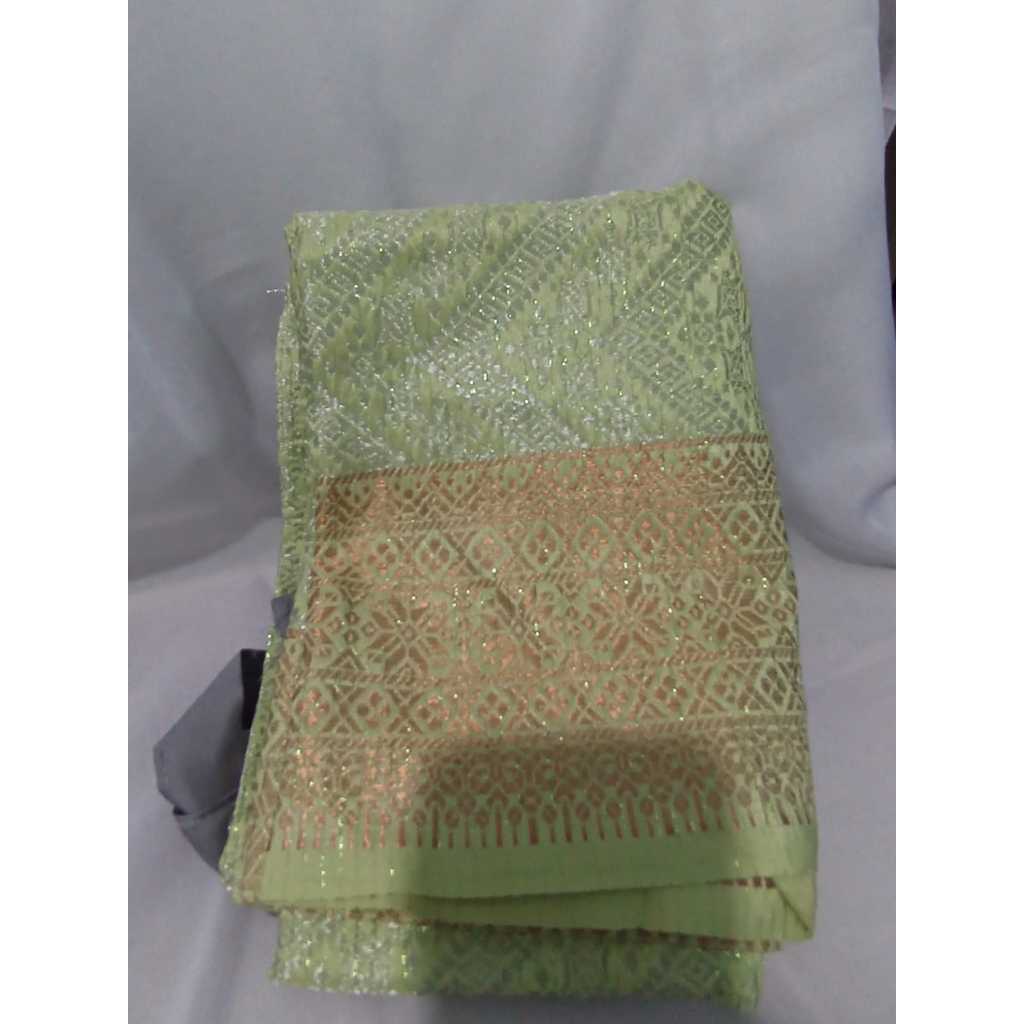 rok kebaya lilit mewah hijau sage mix gold