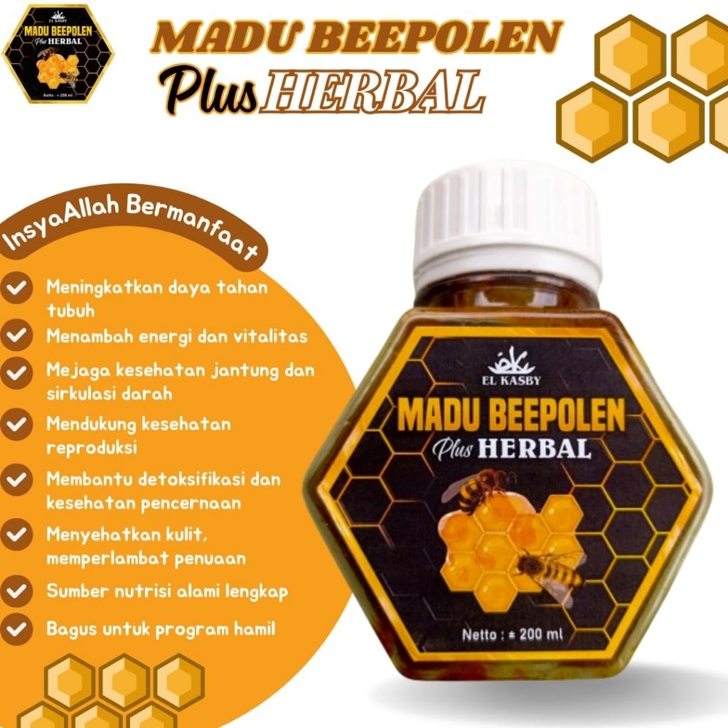 

MADU BEEPOLEN PLUS HERBAL meningkatkan daya tahan tubuh, menjaga kesehatan jantung dan sirkulasi darah, bagus untuk promil ...
