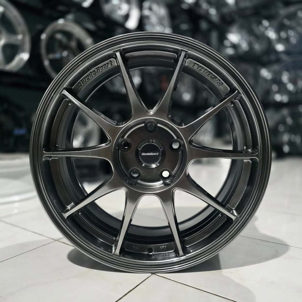 Velg Wedsport TC105N Brand New Ring 17 Pcd 5x114.3 Lebar 7.5 Et 40 Warna Hyper Black Kondisi Baru