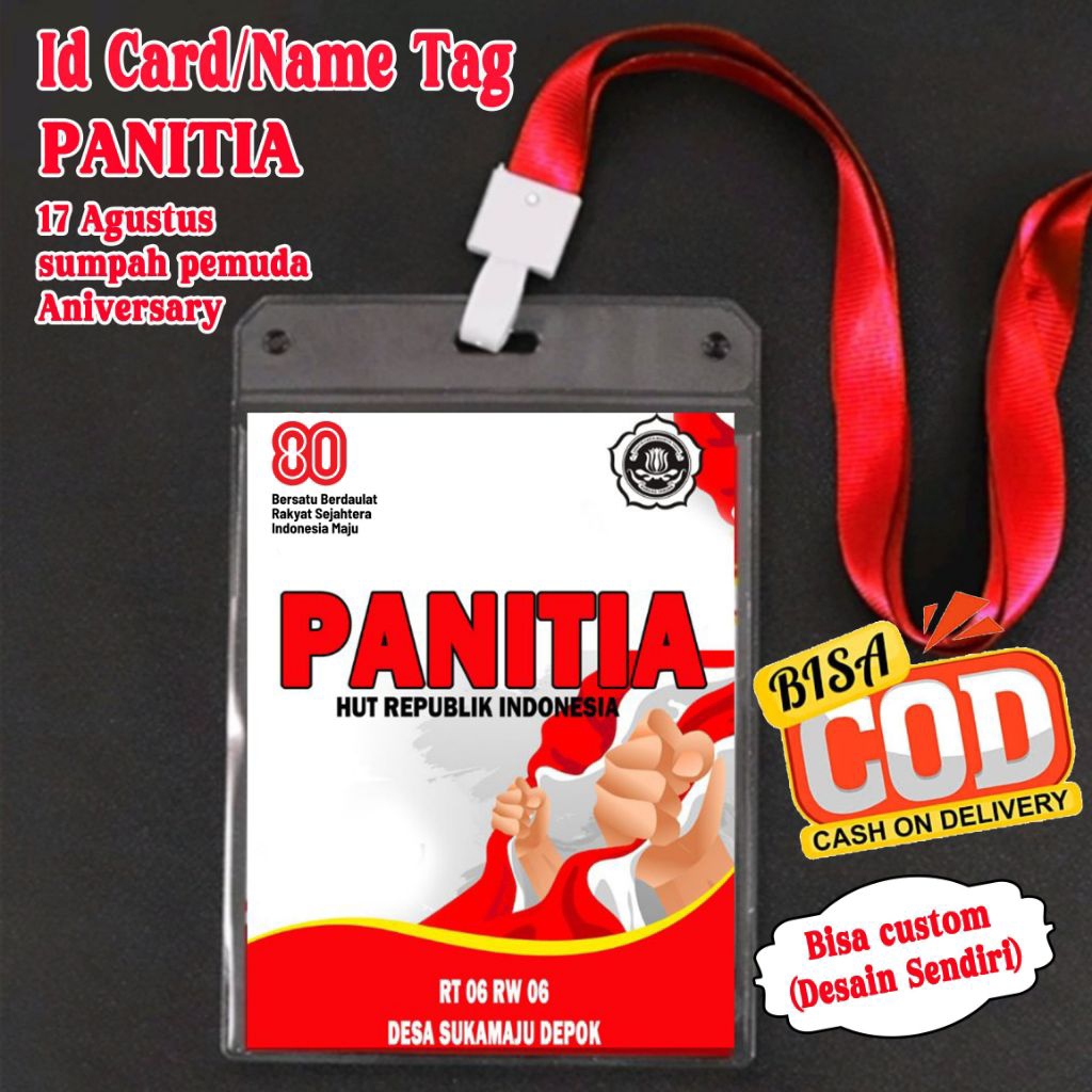 

NAME TAG 17 Agustus, Kartu panitia 1 set