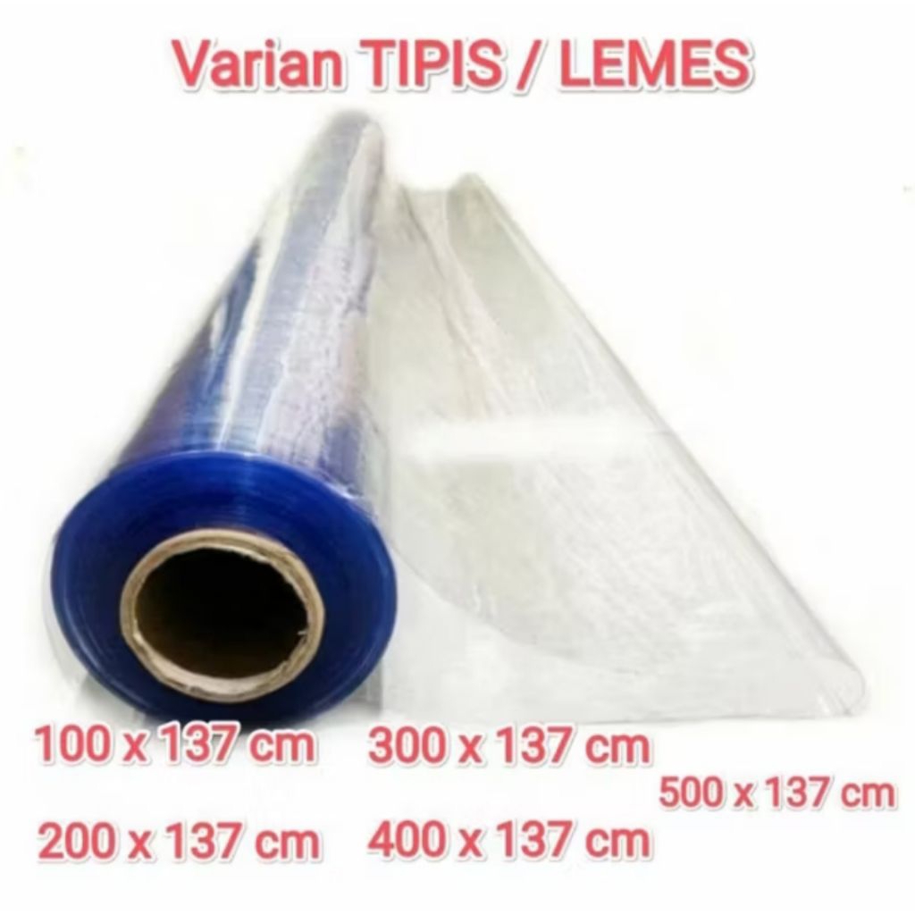 Plastik Bening Meteran Tipis/ Taplak meja plastik Bening Tipis/ Plastik Mika meteran Tipis