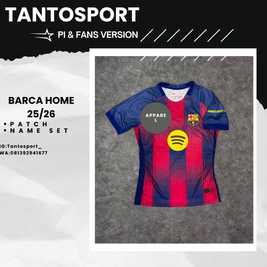 Jersey Home Barcelona 25/26 Fans&PI