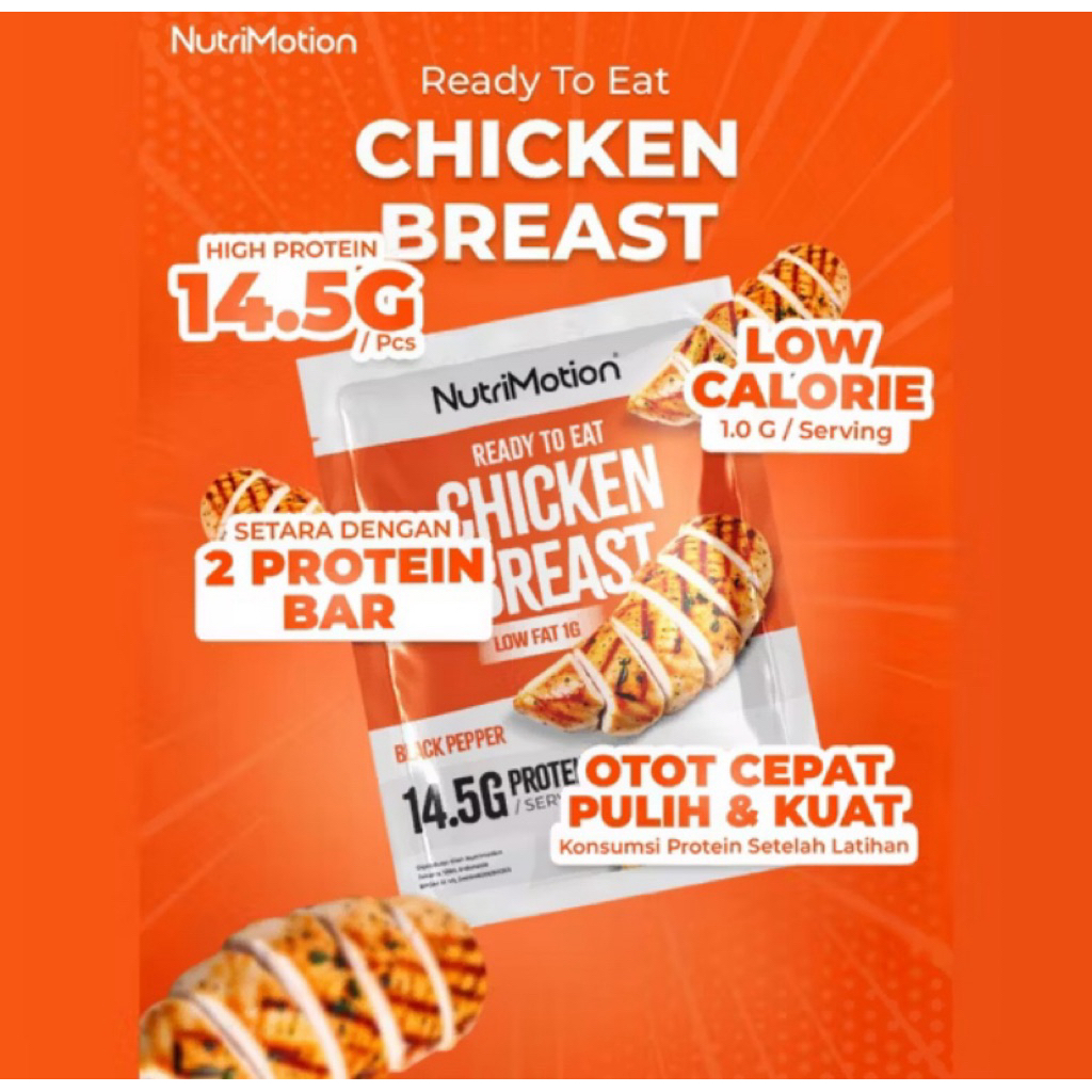 

NutriMotion Chicken Breast 50 gram DADA AYAM SIAP MAKAN TINGGI PROTEIN RENDAH LEMAK