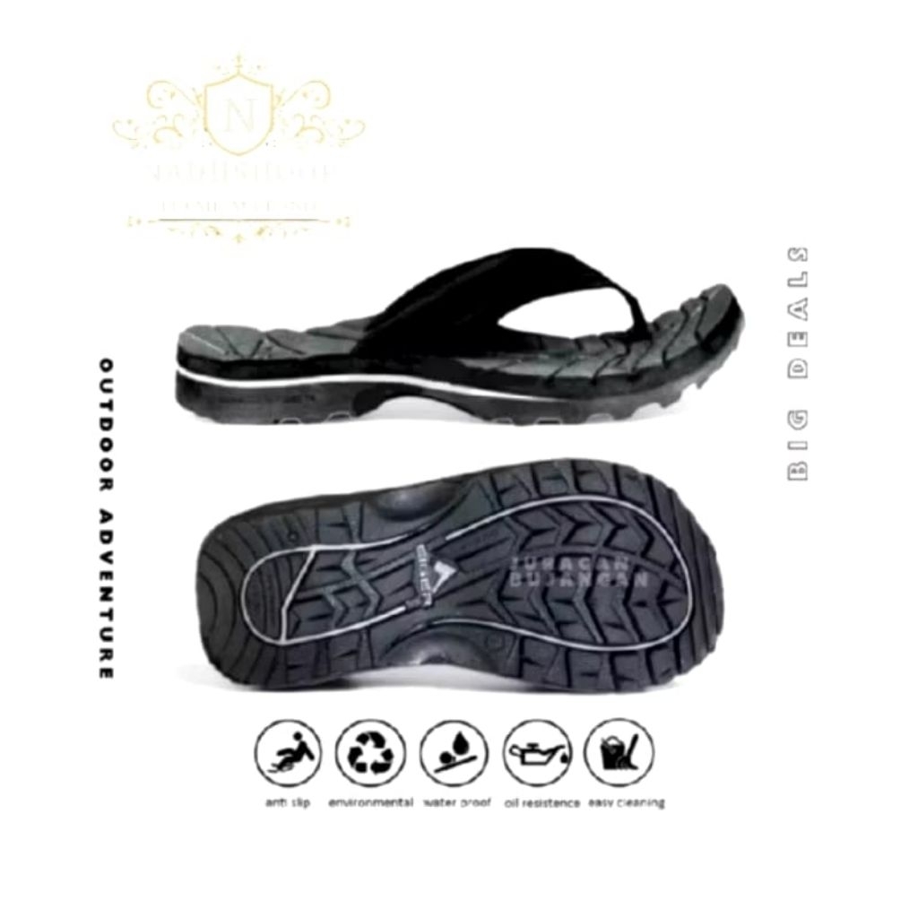 kinkajou Sandal japit gunung Eiger Unisex pria & wanita bonus tas jaring insole Eva