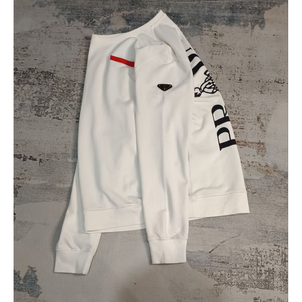 crewneck luxury Prada Milano spellout