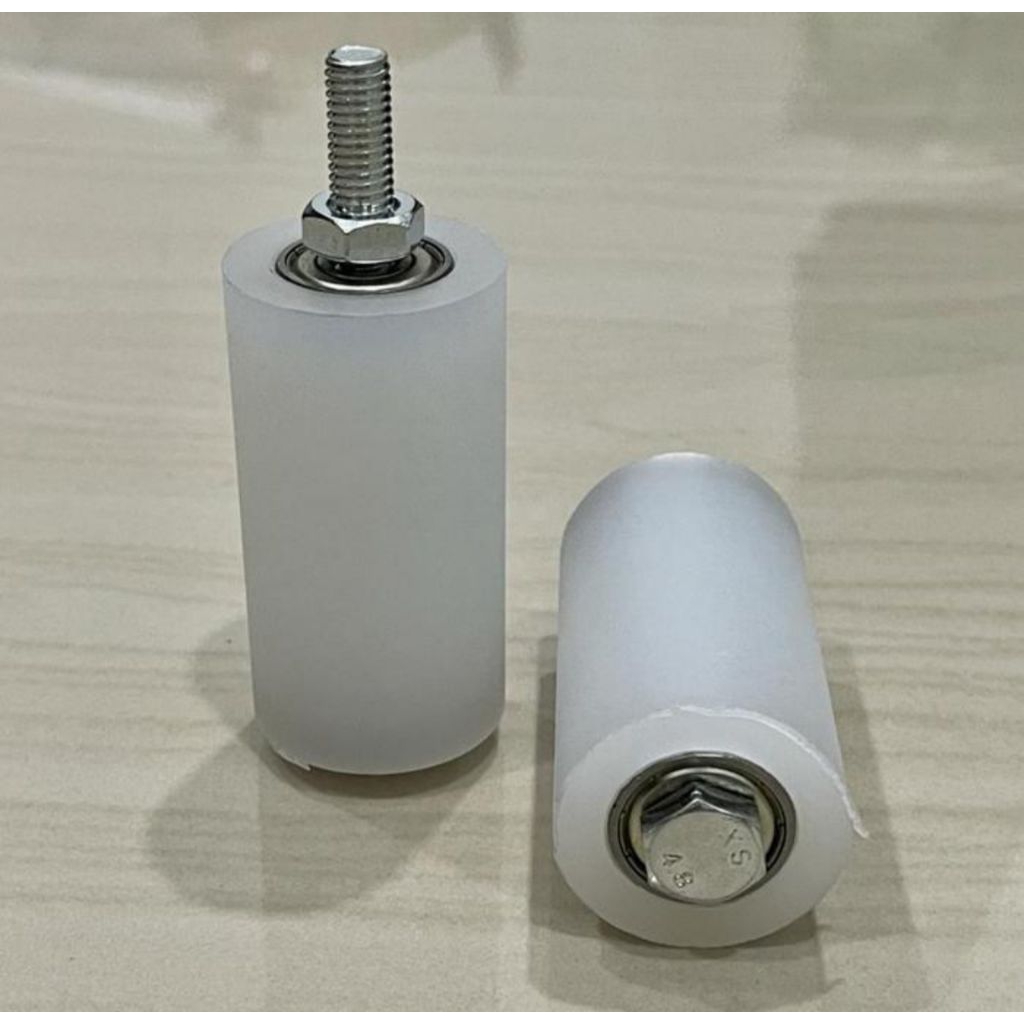 harga 1pcs roda teflon pagar 35mm x65mm baut stainless steel // roda pagar perendam suara pagar cast