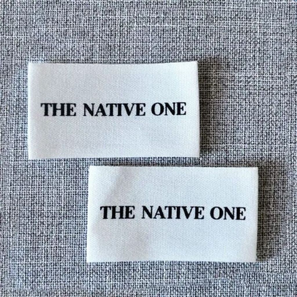 

(100pcs)label baju custom nama label hijab label gamis syar'i label katun imfort woven damask subtitute