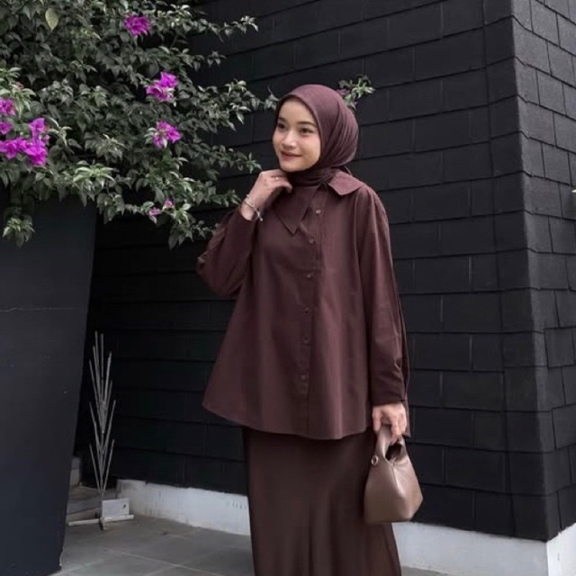 Collar Blouse locana| Blouse collar mahagony| Blouse wine|Blouse kekinian