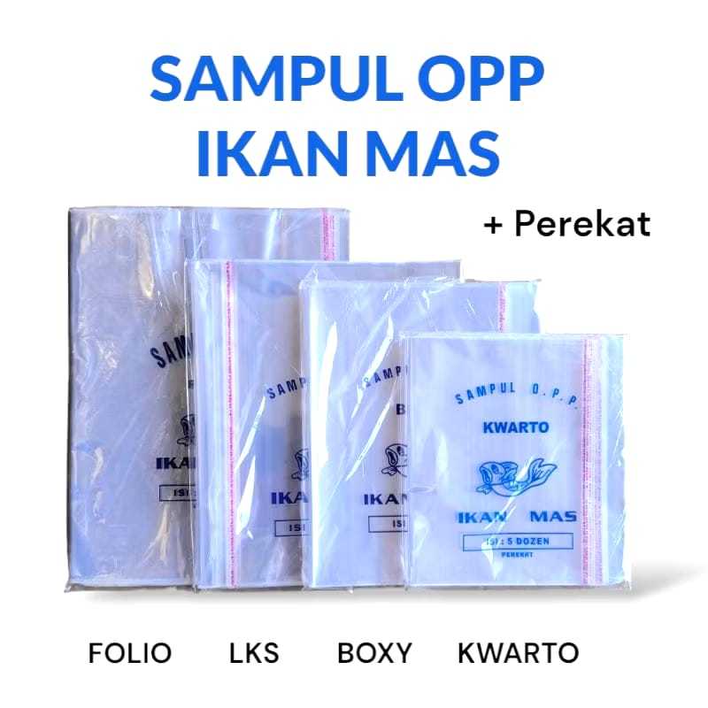 

PROMO SAMPUL BUKU PLASTIK OPP MERK IKAN MAS 0,4 PAKAI PEREKAT (PAK)