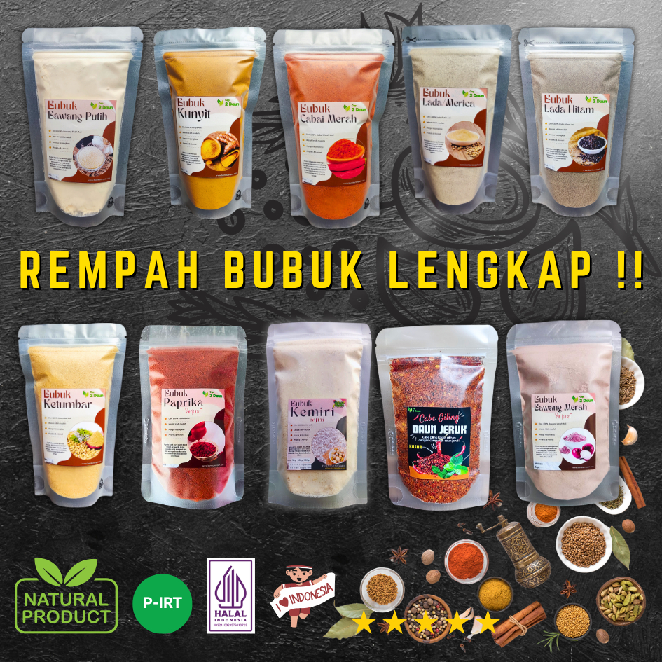 

BAWANG BUBUK 100 GRAM - CABE BUBUK - ANEKA BUMBU REMPAH BUBUK 100 GRAM - LADA BUBUK, BAWANG PUTIH BUBUK, LADA HITAM, KUNYIT,KETUMBAR,KEMIRI BUBUK, TEMULAWAK,JINTAN, KETUMBAR HITAM PAPRIKA BUBUK CAJUN NGOHIONG BISA COD GRATIS ONGKIR