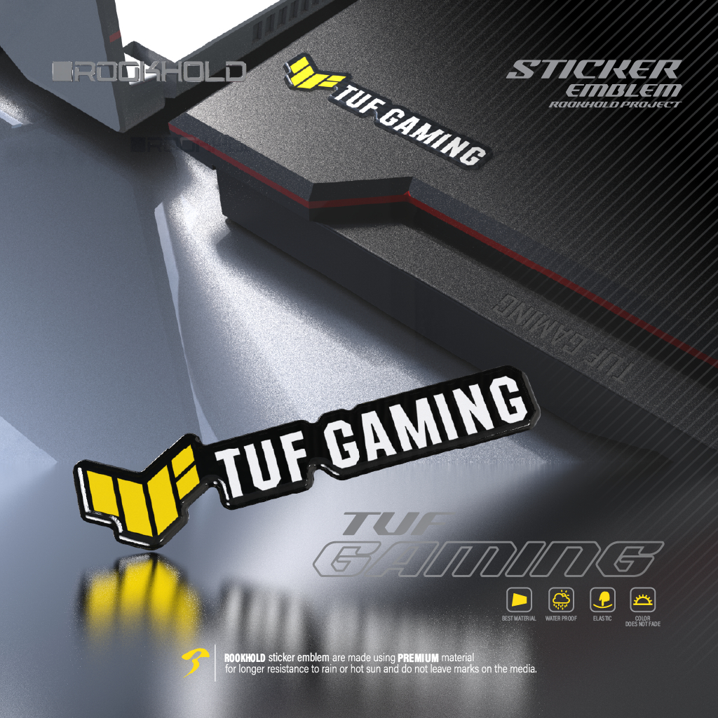 Stiker Emblem TUF Gaming | Stiker Timbul ASUS TUF | Stiker PC