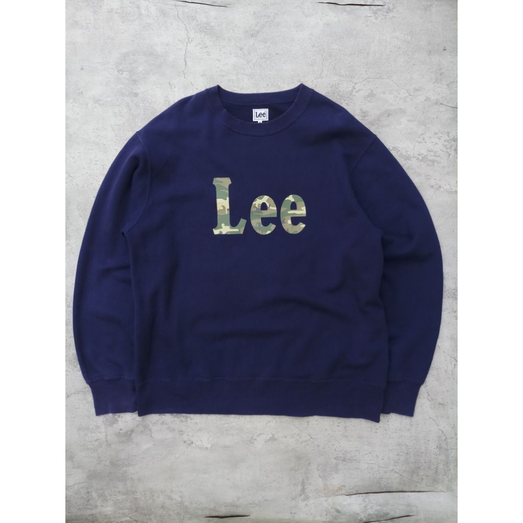 Crewneck lee second | crewneck lee big logo warna ungu purple