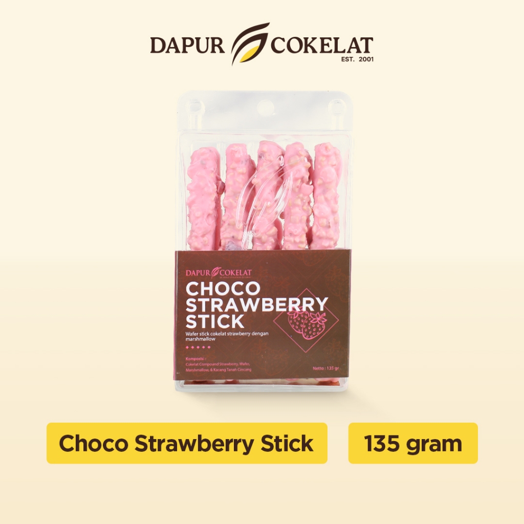 

DAPUR COKELAT - Choco Strawberry Stick | Stick Wafer Renyah dengan balutan chocolate strawberry yang manis gurih