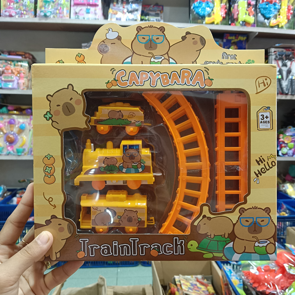 TRICTRAC MAINAN KERETA API KARAKTER SPIDERMAN DAN CAPYBARA