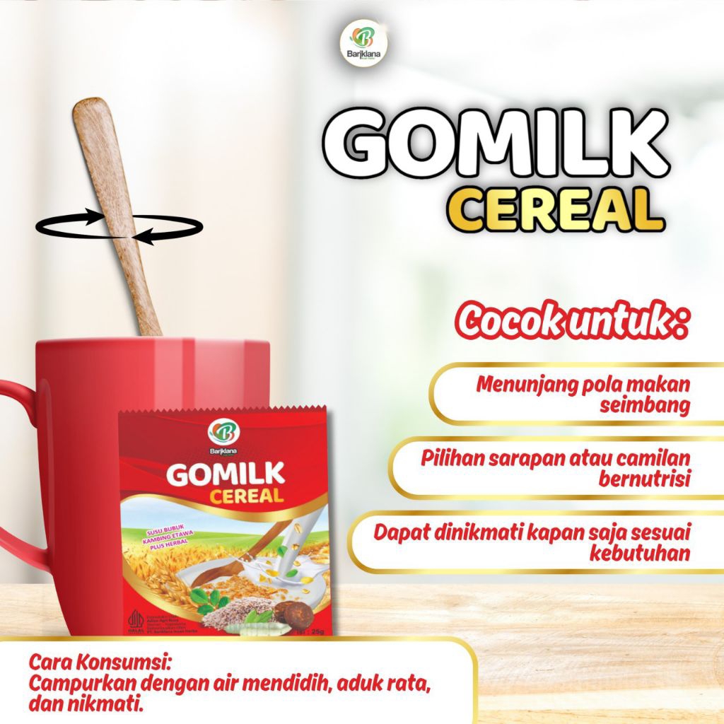 

Gomilk Cereal 250gr – Sarapan Sehat Maag, GERD & Asam Lambung |- 10 Sachet