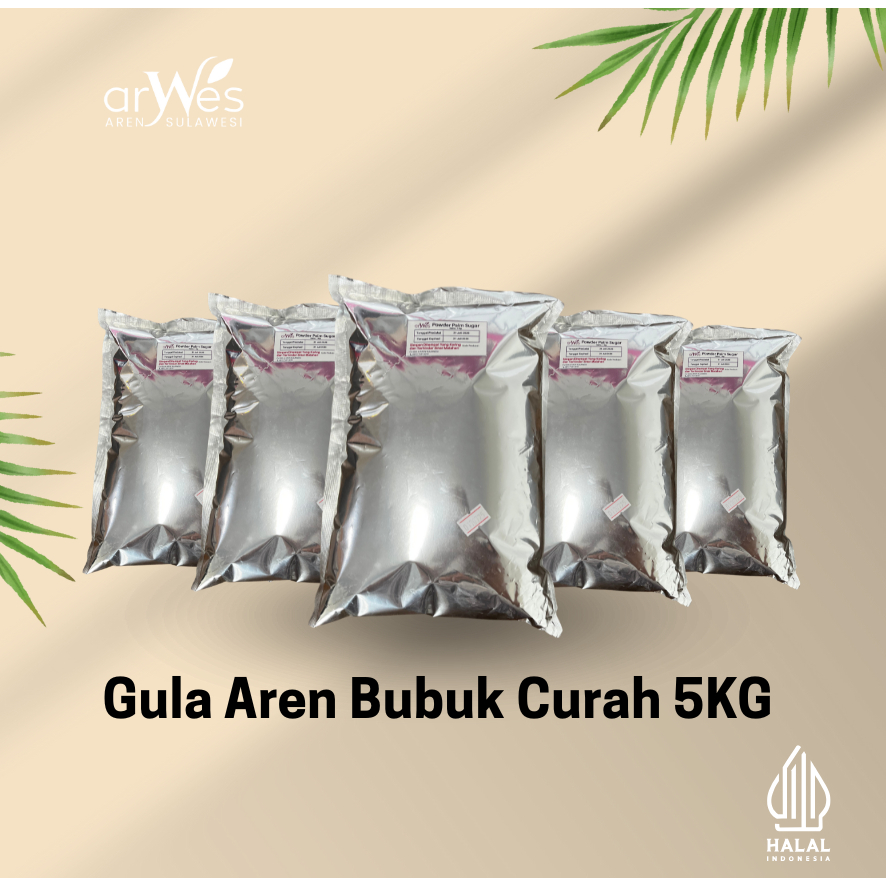 

Paket gula aren bubuk curah 5 kg/ Aren Powder/ Gula aren asli 100%/ Gula aren organik/ Aren semut asli