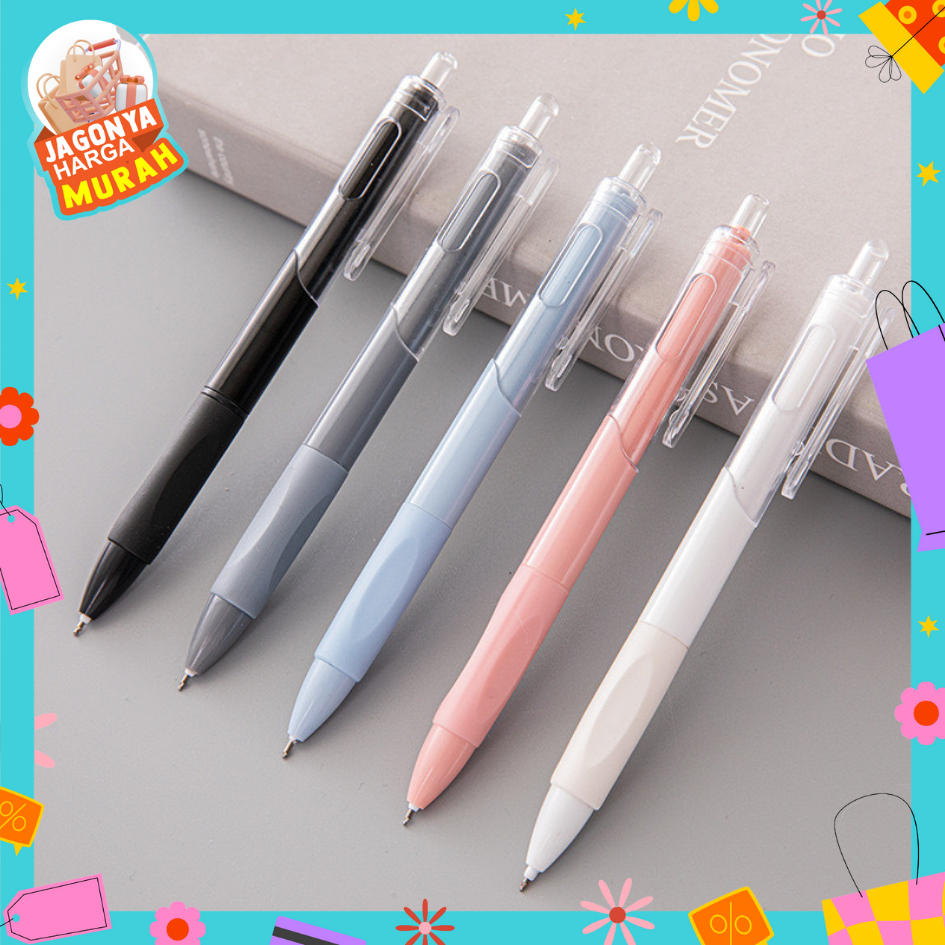 

JHM Pulpen Gel Retractable 0.5mm Pena Cetekan Warna Polos Tinta Hitam Pena Aesthetic Cepat Kering Pen Tinta Gel Mekanik Ujung Lancip Bolpoin Cetek Alat Tulis Kantor Cute Ballpoint School Stationery ATK Murah