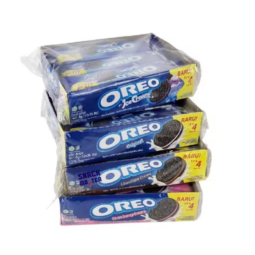 

Oreo Biscuit tersedia varian rasa coklat vanila strawberry 27 gram