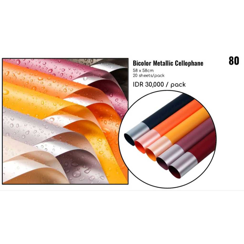 

MY Supplies - Flower Wrapping Paper Bicolor Metallic Cellophane Bungkus Buket Bunga