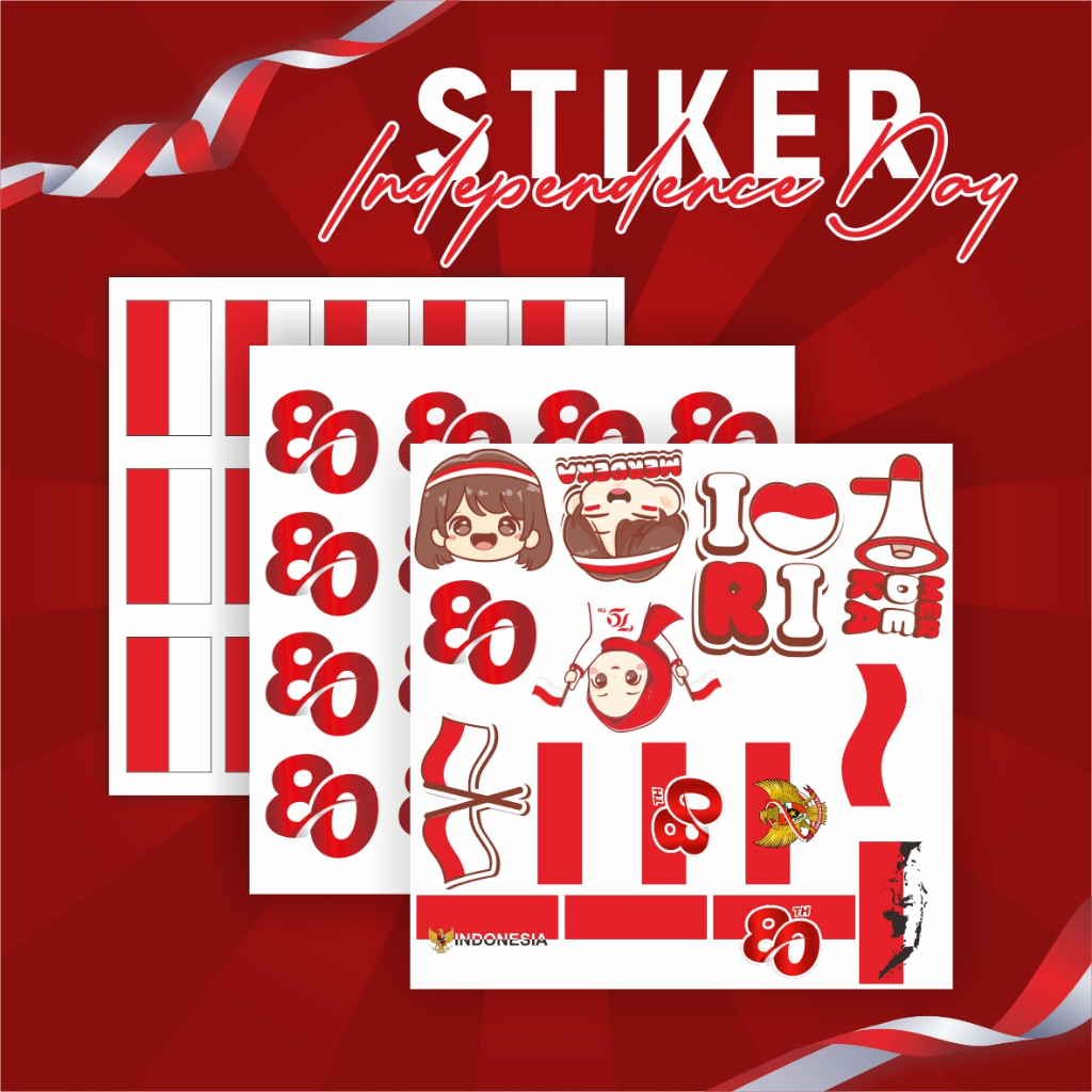 

Stiker Pipi Merah Putih Kemerdekaan RI - Tempelan wajah 17 Agustus - Sticker Murah & Aesthetic