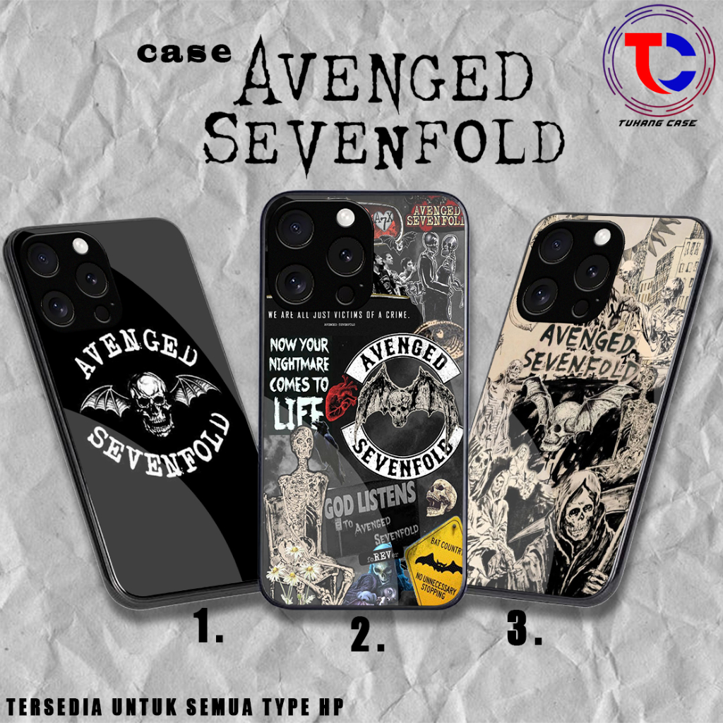 Avenged Sevenfold Softcase Glass - Softcase Glossy - Softcase Kaca  Iphone samsung xiaomi redmi oppo