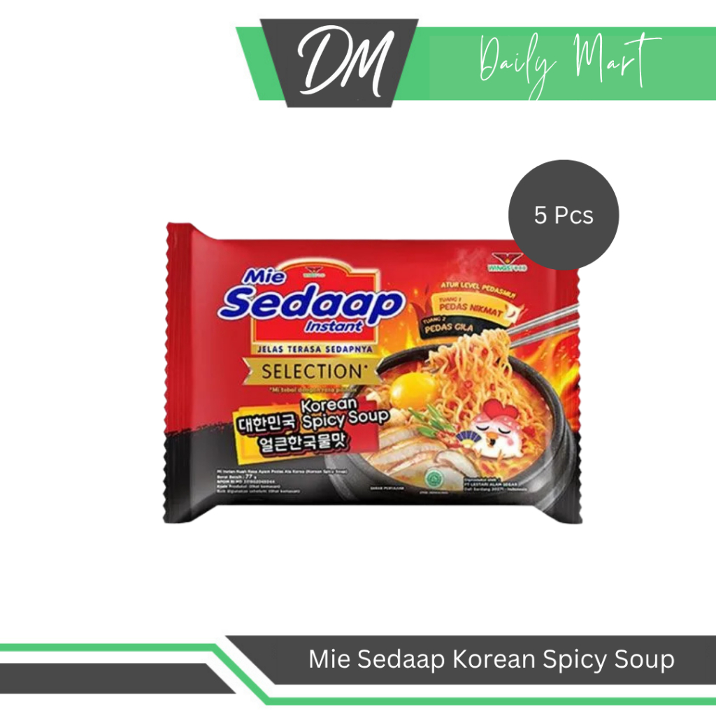 

Mie Sedaap Korean Spicy Soup (Harga Per 5 Pcs) - Mie Instan Korea Rasa Pedas Enak Murah
